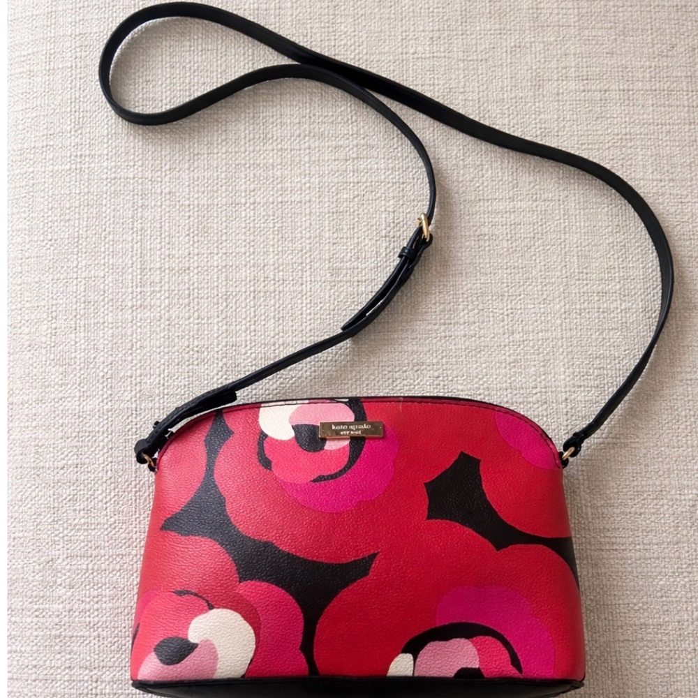 Kate Spade Brightwater Drive Deco Rose Pattern Crossbody Bag